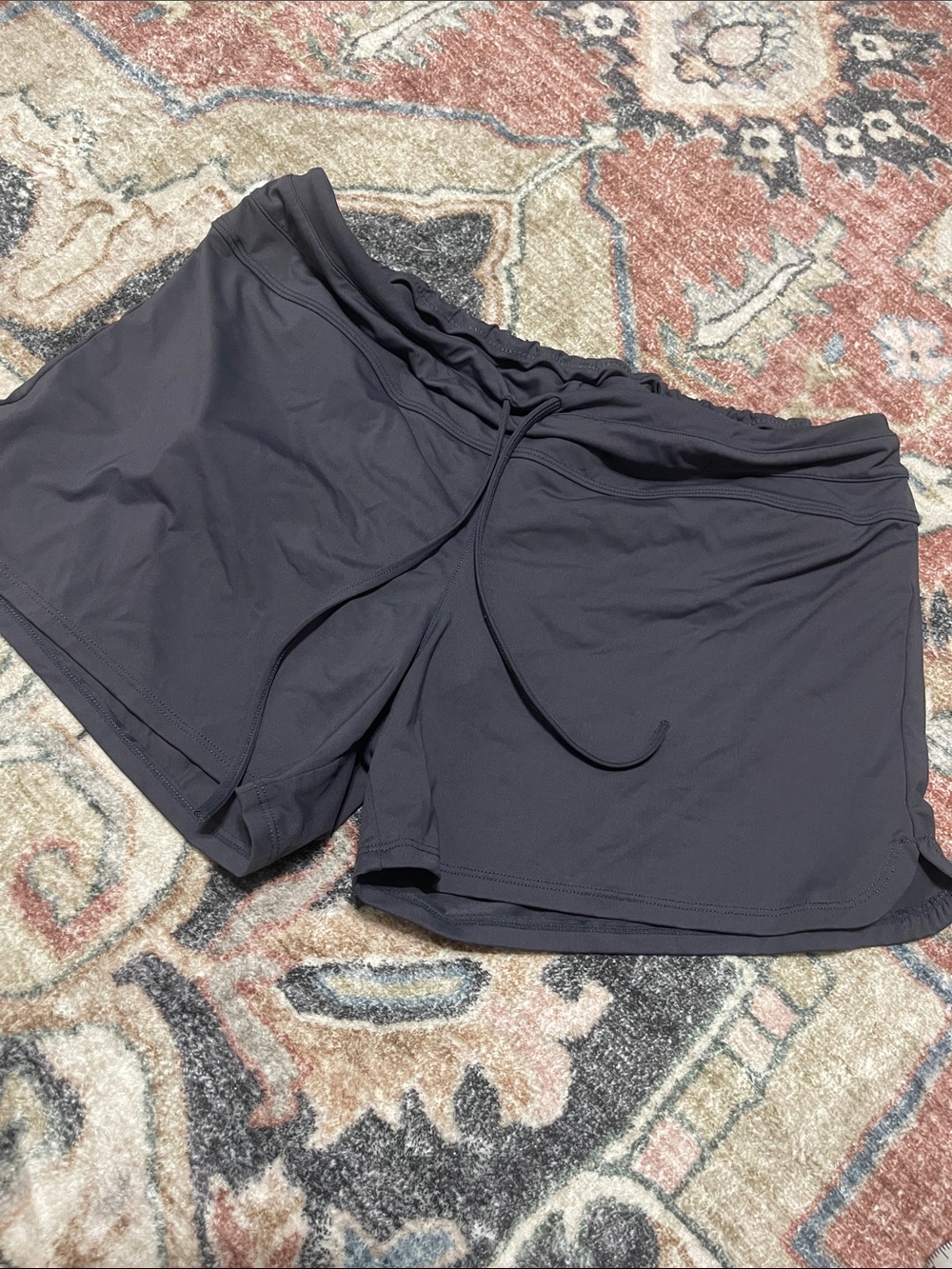 Athleta Charcoal Gray Athletic Drawstring Swim Shorts